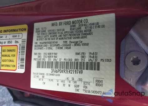 2014 Ford Fusion Titanium from USA, damaged, VIN 3FA6P0K92ER219749